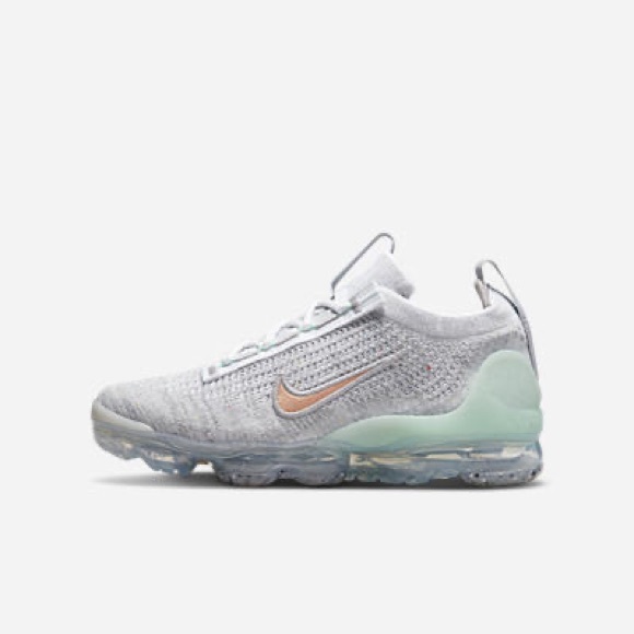Nike Air VaporMax 2021 FKBig Kids' ShoesColor:Mint Foam/WhiteSize